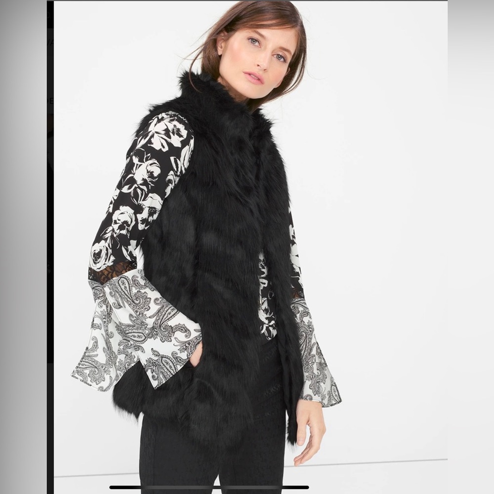 WHBM Faux Fur Vest